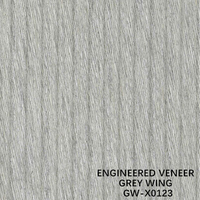 ISO डेकोरेशन 3100mm इंजीनियर्ड वुड विनियर असामान्य विंग एक्सोटिक ग्रेन ग्रे रंग
