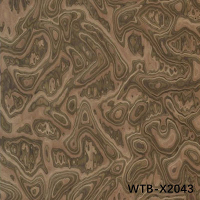 पुनर्नवीनीकृत ब्लैक अखरोट बर्ल वुड फ़नीर WTB-X2043 0.15-0.55 मिमी इनडोर सजावटी बोर्ड के लिए
