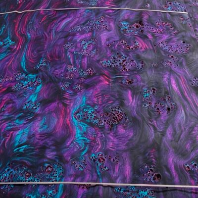 Colorful Iridescent Plant Dyed Natural Wood Veneer, Eco-Friendly Decorative Wood Veneer for Cabinets, Doors, Furniture and Interior Decoration