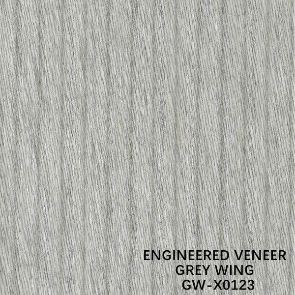 ISO डेकोरेशन 3100mm इंजीनियर्ड वुड विनियर असामान्य विंग एक्सोटिक ग्रेन ग्रे रंग