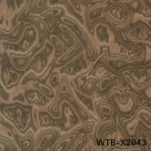 पुनर्नवीनीकृत ब्लैक अखरोट बर्ल वुड फ़नीर WTB-X2043 0.15-0.55 मिमी इनडोर सजावटी बोर्ड के लिए
