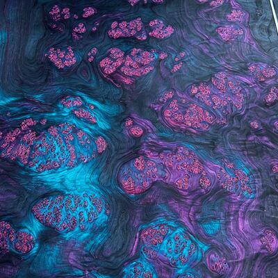 Colorful Iridescent Plant Dyed Natural Wood Veneer, Eco-Friendly Decorative Wood Veneer for Cabinets, Doors, Furniture and Interior Decoration